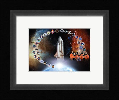 Framed Space Shuttle Columbia Tribute Poster Print
