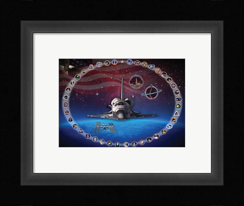 Framed Space Shuttle Discovery Tribute Poster Print