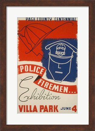 Framed Police Firemen Exhibition Villa Park June 4th Print