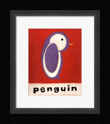 Framed P is for Penguin Print