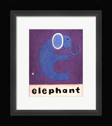Framed E is for Elephant Print