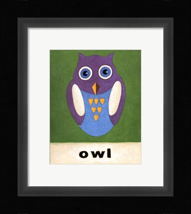Framed O is for Owl Print