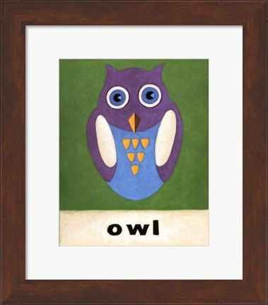 Framed O is for Owl Print