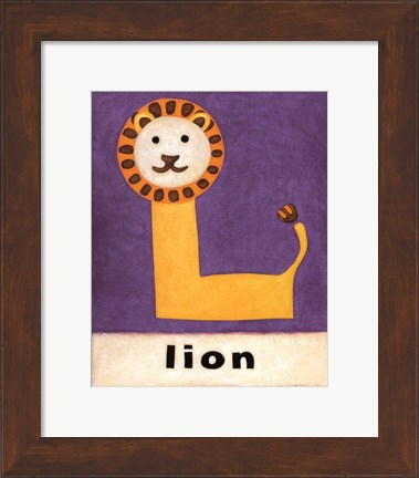 Framed L is for Lion Print