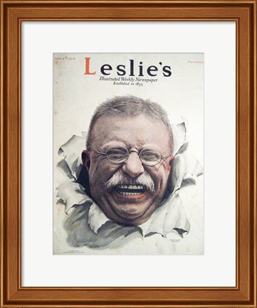 Framed Leslies Illustrated Weekly Newspaper Nov. 1916 Teddy Roosevelt Print