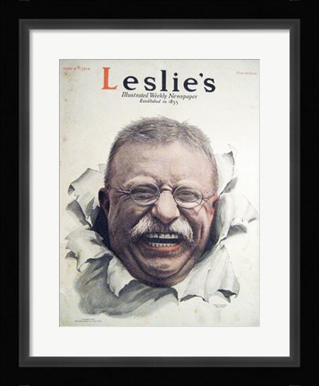 Framed Leslies Illustrated Weekly Newspaper Nov. 1916 Teddy Roosevelt Print