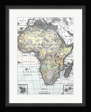 Framed Map of Africa from Encyclopaedia Britannica 1890 Print