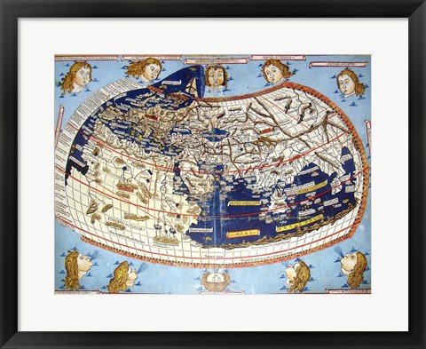 Framed Ptolemaic Map Print