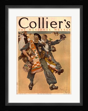 Framed Reuterdahl Colliers Cover June 20 1908 Print