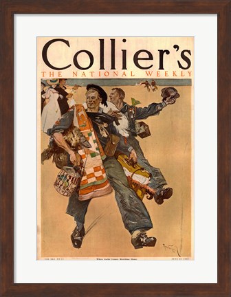 Framed Reuterdahl Colliers Cover June 20 1908 Print
