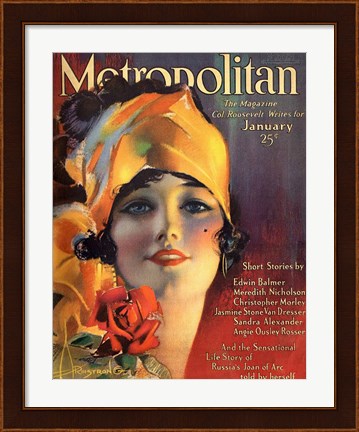 Framed Rolf Armstrong Metropolitan Jan 1919 Print