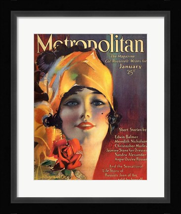 Framed Rolf Armstrong Metropolitan Jan 1919 Print
