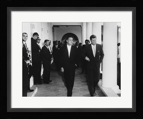 Framed Sargent Shriver with JFK Print