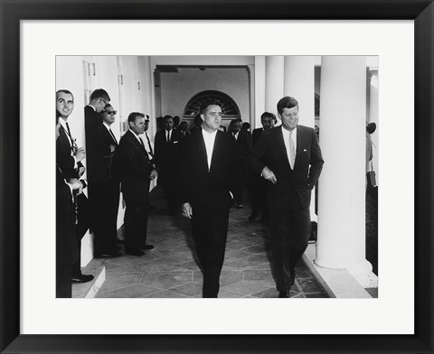Framed Sargent Shriver with JFK Print