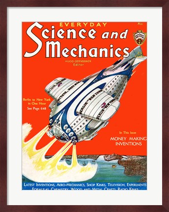 Framed Science and Mechanics Nov 1931 Cover Print