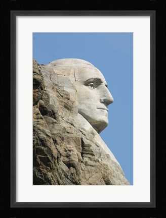 Framed Sideview of George Washington Statue at Mt Rushmore Print