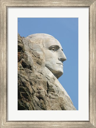 Framed Sideview of George Washington Statue at Mt Rushmore Print
