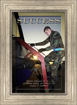 Framed Success Affirmation Poster, USAF Print