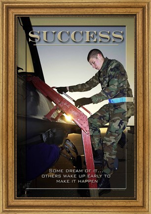 Framed Success Affirmation Poster, USAF Print