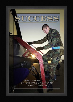 Framed Success Affirmation Poster, USAF Print