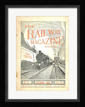 Framed Railway Magazine October 1901 Cover Print