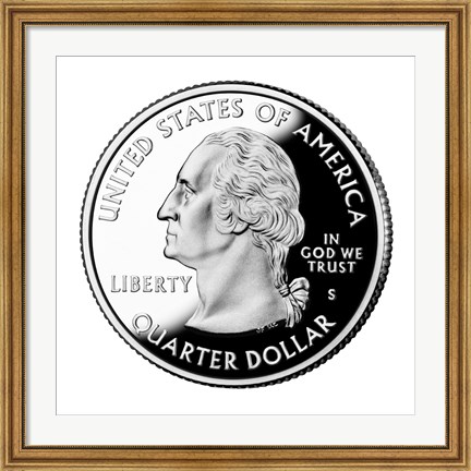 Framed United States Quarter, obverse, 2004 Print