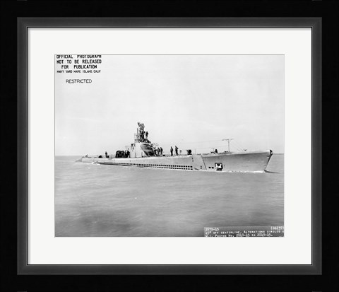 Framed USS Whale Early US  Submarine Print