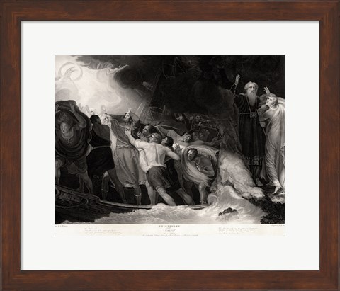 Framed George Romney - William Shakespeare - The Tempest Act I, Scene 1 Print