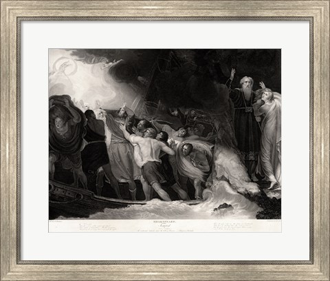 Framed George Romney - William Shakespeare - The Tempest Act I, Scene 1 Print