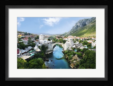 Framed Mostar Old Town Panorama 2007 Print