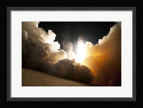 Framed STS-130 Exhaust Cloud Engulfs Launch Pad 39A Print