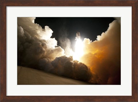 Framed STS-130 Exhaust Cloud Engulfs Launch Pad 39A Print