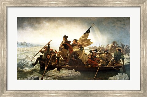 Framed Washington Crossing the Delaware by Emanuel Leutze, MMA-NYC, 1851 Print