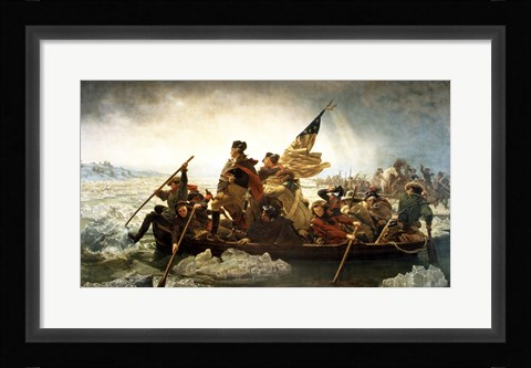 Framed Washington Crossing the Delaware by Emanuel Leutze, MMA-NYC, 1851 Print
