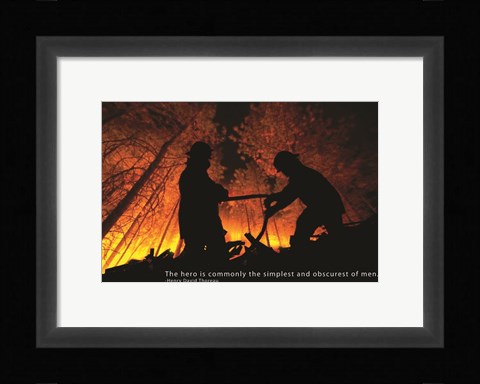 Framed Firefighter Hero Quote Print