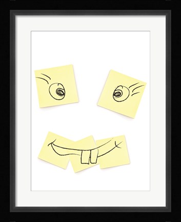 Framed Post- It Smiley Face Print