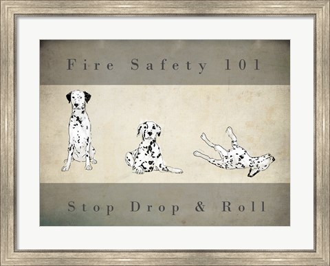 Framed Stop, Drop and Roll Print