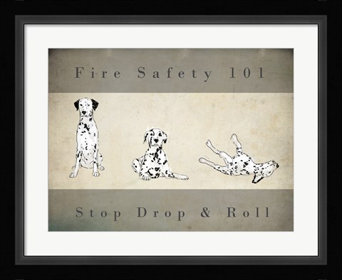 Framed Stop, Drop and Roll Print