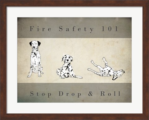 Framed Stop, Drop and Roll Print