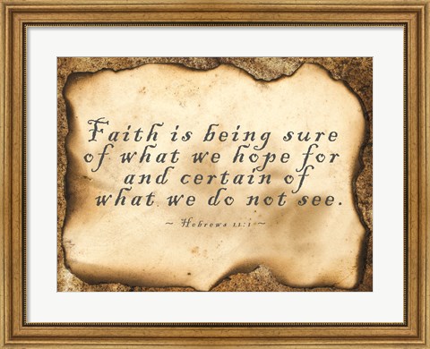 Framed Faith is Being Sure Print