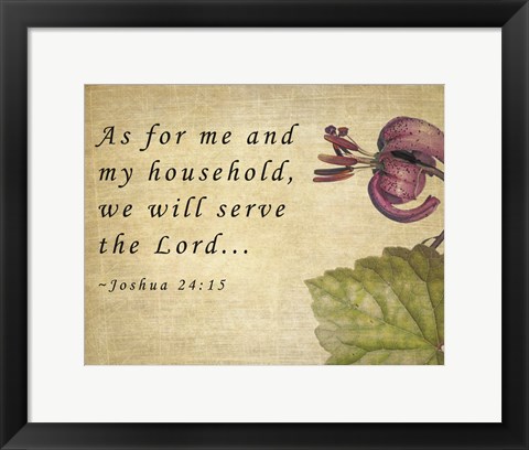 Framed My Household Serves the Lord Print