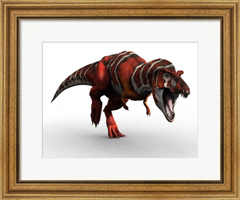 Framed T Rex Charge Print