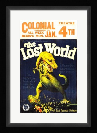 Framed Lost World Film Poster, 1925 Print