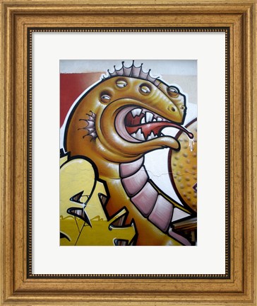 Framed Dinosaur Graffitti Print
