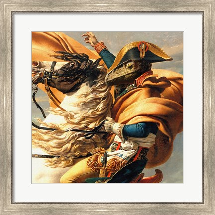 Framed Napoleon Raptor Crossing the Alps Print