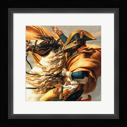 Framed Napoleon Raptor Crossing the Alps Print