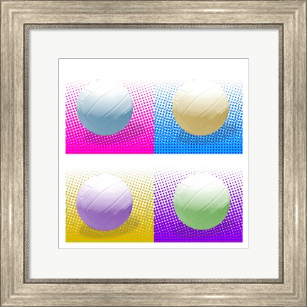 Framed Volleyball Pop Squares Print
