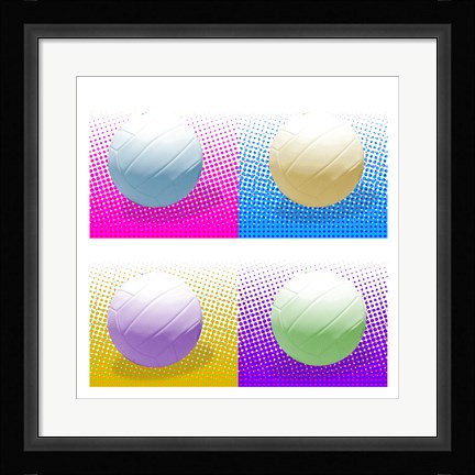 Framed Volleyball Pop Squares Print