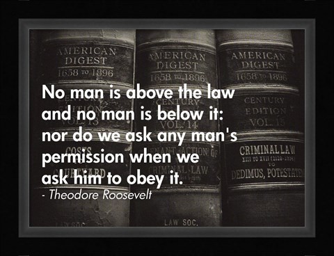 Framed No Man Is Above the Law Print