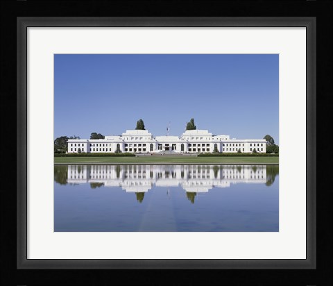 Framed Building on the waterfront, Parliament House, Canberra, Australia Print